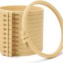 Embroidery Hoops 12 Pcs 6 Inch  Faux Bamboo Plastic Cross Stitch Frames with Stainless Screws for DIY Crafts, Aesthetic Home Decor, Cozy Hand Embroidery Projects