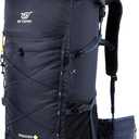 SKYSPER Hiking Backpack - 50L Roll Top Backpacking Backpack Lightweight Comfortable Breathable Camping Travel Pack for Men Women(Blue)