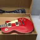 LP Electric Guitar Beginner Kit with 20W Amp & All Starter Accessories, Solid Body, Mahogany Wood (Red)