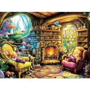 Elf Cave Rest 1000 Piece Puzzle for Adults, Fun Puzzles for Adults 1000 Pieces with HD Print & Poster, 27.5 * 19.7 in Dust Free, for Gifts Halloween Christmas Family Games Lovers