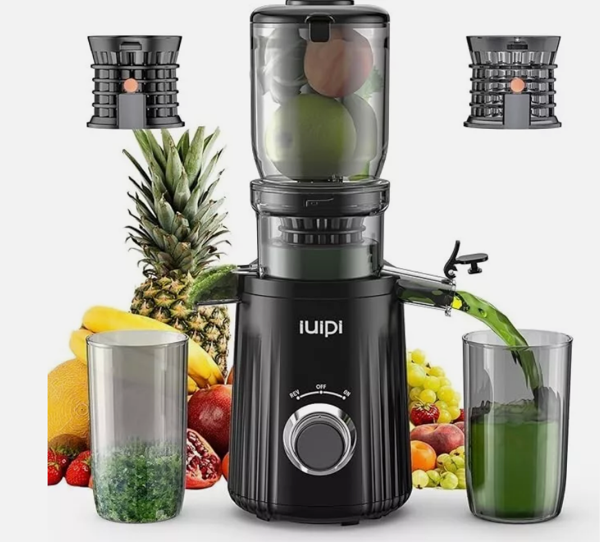 IUIPI Juicer Cold Press Slow Masticating Whole Fruit & Vegetable