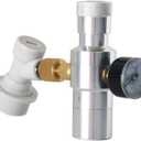 Beer Keg Charger CO2 Dispenser - Includes Keg Regulator 0-30 PSI, 3/8" Thread Adapter, Gas Ball Lock Quick Disconnect for Homebrewing