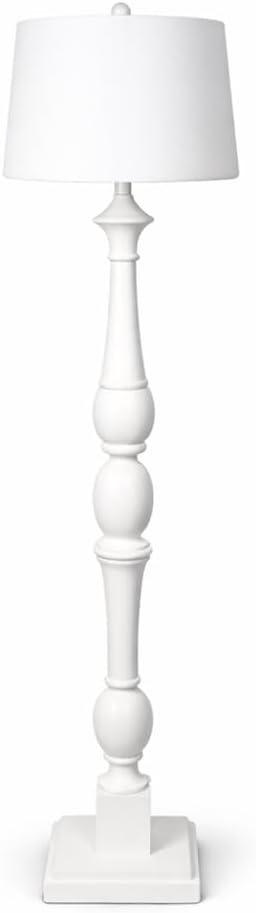 Decor Therapy Crossmill Resin Baluster Floor Lamp, Satin White