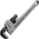 HORUSDY 10-Inch Aluminum Pipe Wrench, Heavy Duty Adjustable Plumbing Wrench for Pipe Fittings, Lightweight 250mm Gray Pipe Tool, Strong Grip & Durable Design for Home and Professional Use