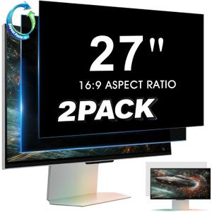 2 Pack 27 Inch Computer Privacy Screen Filter for 16:9 Widescreen Monitor