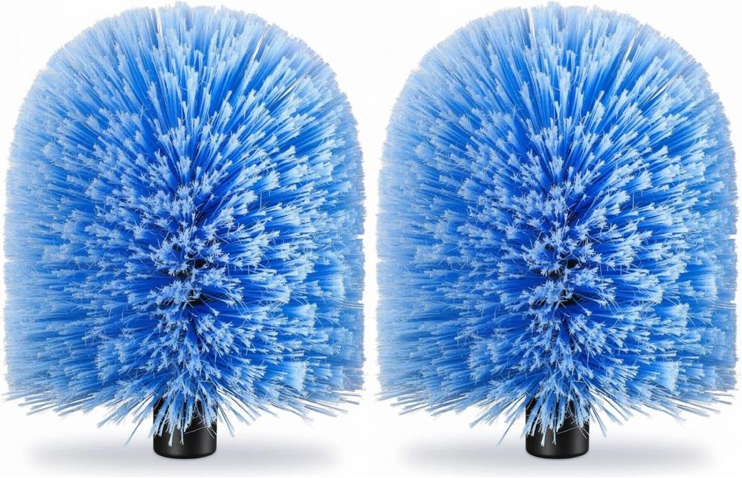 2 Pack Screw on Webster Cobweb Duster Head for Pole,Spider Web Remover Brush, Cobweb Duster Head Attachment,Fits Standard 3/4 inch Threaded Poles(Big, Blue)