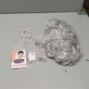 Bettecos Old Lady Wig Costume Set for Women Short Curly Grandma Wig and Glasses Silver White Granny Wigs for Old Woman Cosplay Halloween Party (Silver White/Old Lady)