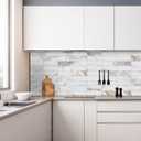 30-Sheet Marble Subway Tile Peel and Stick Tile, 4 in. x 12 in. Stone Composite Waterproof Backsplash Tiles for Kitchen, Bathroom, Fireplace(Gold Marble)