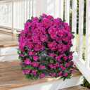 Artificial Geraniums Flowers Faux Plants for Outdoors Outside Spring Decor, 2 PCS UV Resistant Fake Silk Hanging Flowers Long Trailing Vines Look Real for Outdoor Planters Patio Porch Garden, Fuchsia
