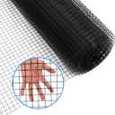 48'' x 50' 1/2inch Hardware Cloth 19 Gauge Black Vinyl Coated Welded Fence Mesh for Home and Garden Fence and Home Improvement Project