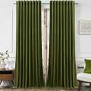 Timeper Hunter Green Velvet Curtains W52 x L84 inches 2 Panels, Blackout Thermal Insualted Curtains Velvet Drapes for Bedroom/Living Room/Home Office, Back Tab & Rod Pocket