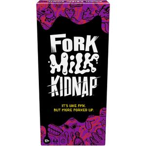 Hasbro Gaming Fork Milk Kidnap Game for Adults Only, an Adult Party Game of Questionable Choices, Ages 17+, for 3 to 10 Players, Hilarious NSFW Card Games (Multicolor)