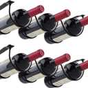 MOCOUM 2 Pack Under Counter Wine Racks, Wine Bottle Holder Under Cabinet Iron Wine Storage Rack for 6 Liquor Bottles
