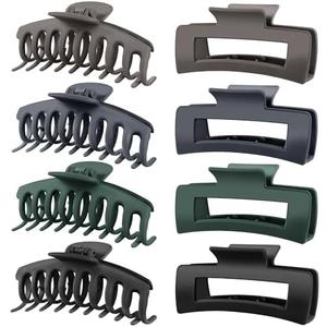 TOCESS 8 Pack Big Hair Claw Clips for Women Large Claw Clip for Thin Thick Curly Hair 90's Strong Hold 4.33 Inch Nonslip Neutral Matte Hair Clips