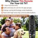 Replacement for LG Remote Control for Smart TV from 2018-2025, for Magic LG TV Remote Replacement with Voice and Pointer Function