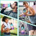 Insulated Stainless Steel Water Bottle - 32/40/64/128 oz Water Bottles with Straw & Spout Lids, Paracord Handle and Carrier Pouch, Workout Water Flask Bottle for Women Men Sport Activities