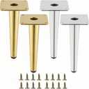 Metal Furniture Legs Heavy Duty Straight Furniture Feet DIY Modern Replacement Legs for Cabinet Sofa Couch Chair-Set of 4 (Gold,Silver, 8")