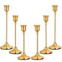 Candlestick Holders Gold Taper Candle Holders 3 pcs Candle Sticks Holders for Home Decor Table Centerpiece Wedding Housewarming Festival (2 Sets-6Pcs)