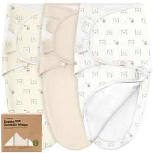Baby Swaddle Sleep Sacks with Zipper - Swaddles for Newborns 0-3 Months, Infant, Baby Girls, Boys, Soft & Durable Newborn Sleep Sack, Easy Diaper Change Swaddling Blanket (Bumble Bear)