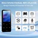 144GB MP3 Player, Bluetooth 5.2 Music Player, HiFi Sound Digital Music, Built-in HD Speaker, FM Radio, Voice Recorder, Earphones Included, MP3 Player for Friends, Kids, Students, Seniors (Black)