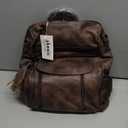 Shrrie Laptop Backpack for Women 15.6 inch,Travel Leather Backpack Purse Nurse Teacher Carry on Backpack Computer Bag,Professional Water-Resistant College Business Work Casual Daypack,Two-toned Coffee