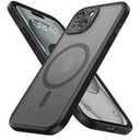 ImpactStrong Magnetic Guard Designed for iPhone 15 Case [Camera Protection] [Military Grade Drop Tested] [Compatible with MagSafe] Slim Translucent Matte Phone Case (6.1") - Black