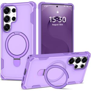 PeakFuel Designed for Samsung Galaxy S25 Ultra Case 6.9'' with Magnetic Ring Stand [Military Drop Protection][Compatible with MagSafe] Shockproof S25 Ultra Phone Case for Men Wowen, Purple