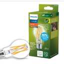 PHILIPS LED 100W A19 1-Pack Ultra Efficient Soft White (2700K) 1520 Lumen (8.9W = 100W) Dimmable Clear Flicker-Free Light Bulbs
