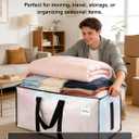 HOMESURE Supports 200lbs Heavy Duty Moving Bags - Strong Zipper & Wrap-Around Handles - Water-Resistant Storage Totes, Durable Alternative to Moving Boxes - 8 Pack - Semi-Transparent