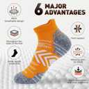 Women's sports socks running comfortable with Cushion anti-bubble 3 pairs low-top high-performance soft socks (Orange)