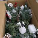 Teoytm Outdoor Urn Filler, Set of 2 Lighted Outdoor Christmas Tree, Battery Operated Christmas Porch Decorations for Driveway, Yard, Garden, Flower Beds