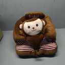 Baby Seat for 3-24 Month, Infant Back Support Floor Chair, Plush Cartoon Animals Baby Sofa, Toddler Floor Seater for Sitting Up, Portable Activity Seat for Babies (Monkey)