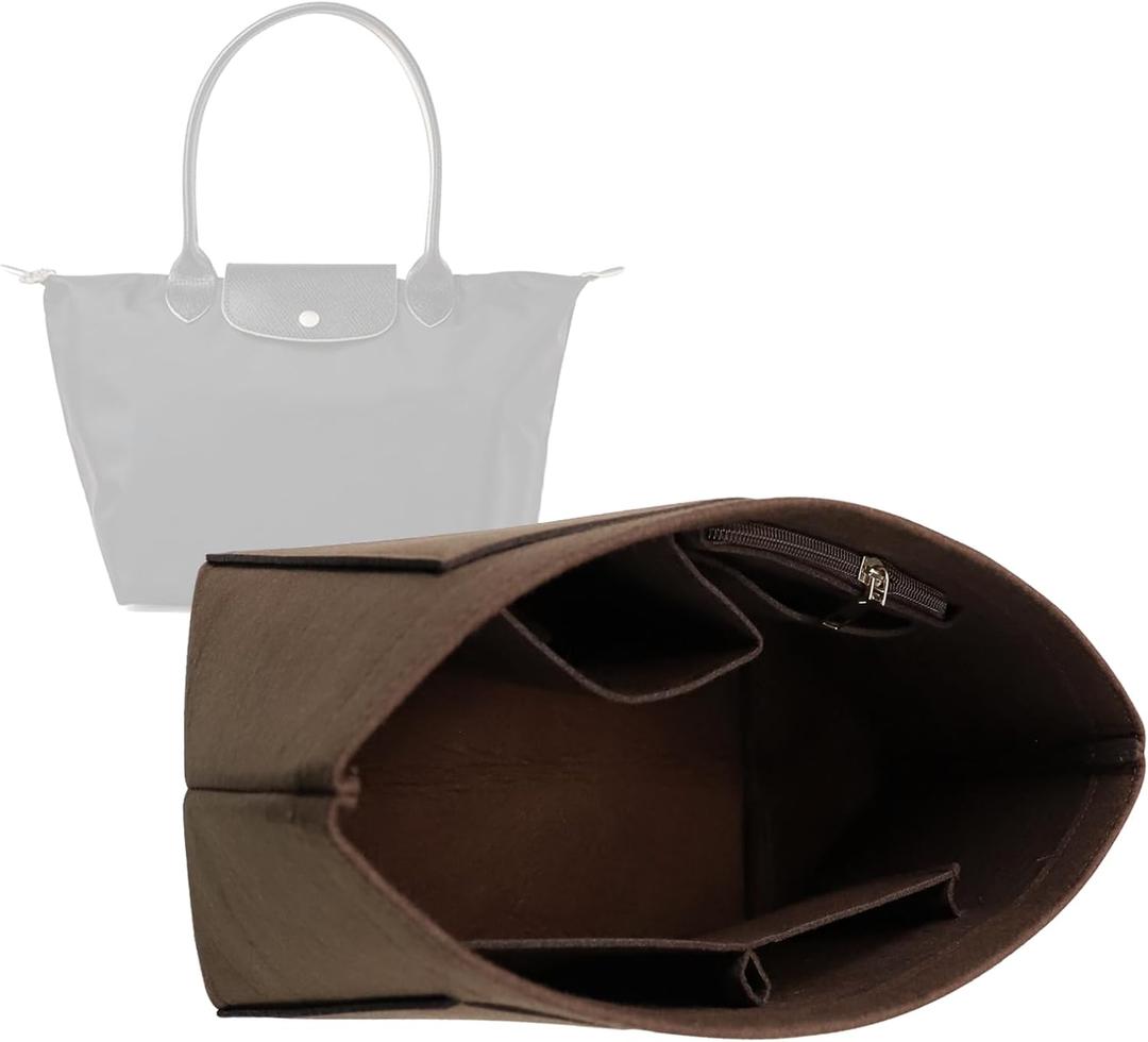 Lckaey Purse Organizer Insert for Longchamp Le Pliage Neo Handbags Insert Organizer 1012coffee-M