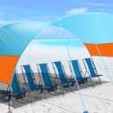 Beach Canopy Sun Shade, Beach Shade Canopy Wind Sail Camping Sun Shelter Outdoor Beach Tent Sun Shelter Easy Set Up Beach Canopy for Camping, Backyard, Fishing and Picnics (Patent Pending), Large