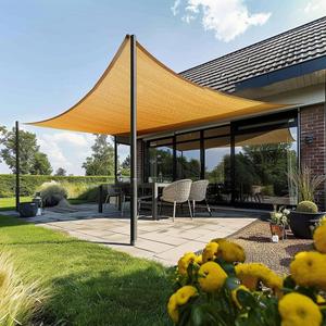 Garden EXPERT 8'x10' Sun Shade Sail Sand Rectangle Canopy Sail Shade Cloth for Patio Garden Outdoor Backyard