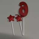2.75in Red Number 6 Birthday Candles, Happy Birthday Cake Cupcake Toppers Decoration and Celebrating for Adults/Kids Party Baking (2.75in Red Number 6)