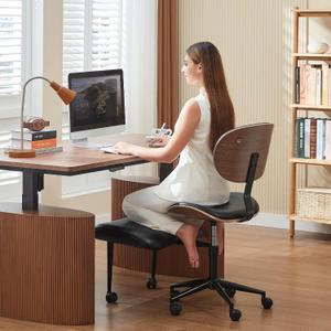 Bestier Meditation Chair with Wider Bentwood Back Support, Ergonomic Cross Legged Office Chair for Adults up to 300 lbs, 360 Swivel Adjustable Height for Multi Position (Contemporary Bentwood, Black) Bestier Meditation Chair with Wider Bentwood Back Support, Ergonomic Cross Legged Office Chair for Adults up to 300 lbs, 360 Swivel Adjustable Height for Multi Position (Contemporary Bentwood, Black)