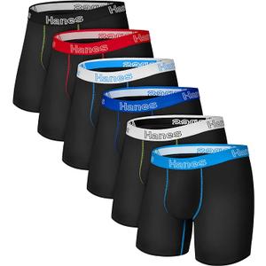 Hanes Men's Underwear, Stretch Cotton Boxer Briefs for Men, Moisture-wicking, Multi-Pack L