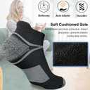 suaskk Men's Athletic Cushioned Ankle Socks, Comfort Wicking Anti-Blister Running Sock 5 Pairs (M)