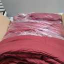 MUXHOMO 7 Pieces Queen Comforter Set, Soft Bed in a Bag Queen Size, All Season Bedding Set with Comforter, Flat Sheet, Fitted Sheet, Pillowcases & Shams, Burgundy Red