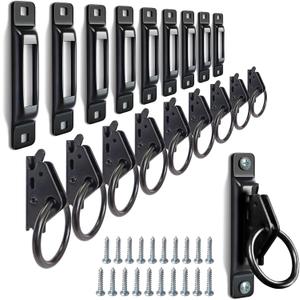 10 Pack E-Track Tie Down Slots & 10 Pack E-Track O-Rings, Black E Track Accessories Set for Cargo Loads, Ratchet, Cam Straps in Flatbeds Trailers Van Trucks Pickups