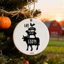 Life is Better on The Farm - Farm Animal Stack Ceramic Ornament, Cow, Sheep, Pig, Chicken Farm Christmas Ornament (C1)