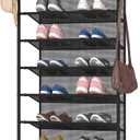 10 Tier Shoe rack Hanging Shoe Storage the door shoe rack for Closet Pantry Over The Door Shoe Organizer Wall Floating Shelves (Black, 10 Tier)