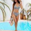 Blooming Jelly Womens Cheeky Bikini Sets Push Up Two Piece Swimsuit High Cut Tie Back Bathing Suits Curvy Swim Suit (Black, S)