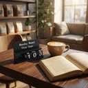 Book Read Counter - Book Capacity Reading Goal Tracker, Retro Bookshelf Decor for Readers, Bookworm & Library Lover Gift (Black)