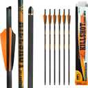 Crossbow Bolts 20 Inch 400 Grain Carbon Crossbow Arrows .003/.001 Straightness with 3 Inch Vanes, Moon Nock (Pack of 6)