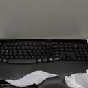 Wireless Keyboard and Mouse Combo, 2.4G Full Size Wave Keys Ergonomic Keyboard with Wrist Rest and 3-Level DPI Adjustable Wireless Ergonomic Mouse for Windows, Mac OS Desktop/Laptop/PC(Black)