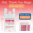 Reli. Plastic Bags Thank You (1050 Count) | White Grocery Bags with Handles | Shopping (Plastic), 1050 Bags of 11.5"x6.5"x21" Size