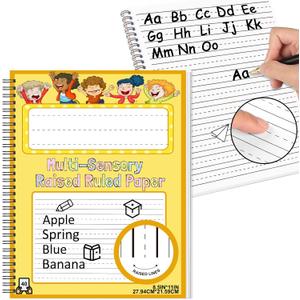 Raised Ruled Book Handwriting Paper 8.5x11 Primary Writing Paper for Kids with ADHD 0.63 Spacing Multi-Sensory Ruled Handwriting Tablet Dysgraphia Pad for Kindergarten Lower Grade Children1