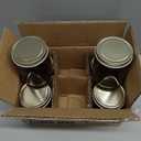 6 Pack 8Oz Glass Jars with Lids, Amber Glass Jars with Lids, Small Glass Jars for Canning, Food Storage, Spices, Liquids, Herbs, Homemade Cosmetics, Leak Proof & Dishwasher Safe Candles Jars